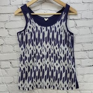 Y2K J. Crew Tank Top Womens XXS Navy Blue Silk Blend Slim Festival Hippie Boho
